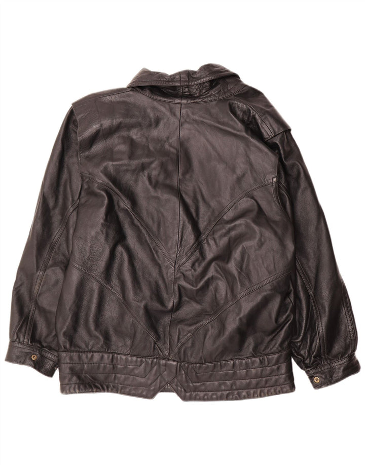 PELLETTERIA Dame Læderjakke UK 20 2XL Sort Læder