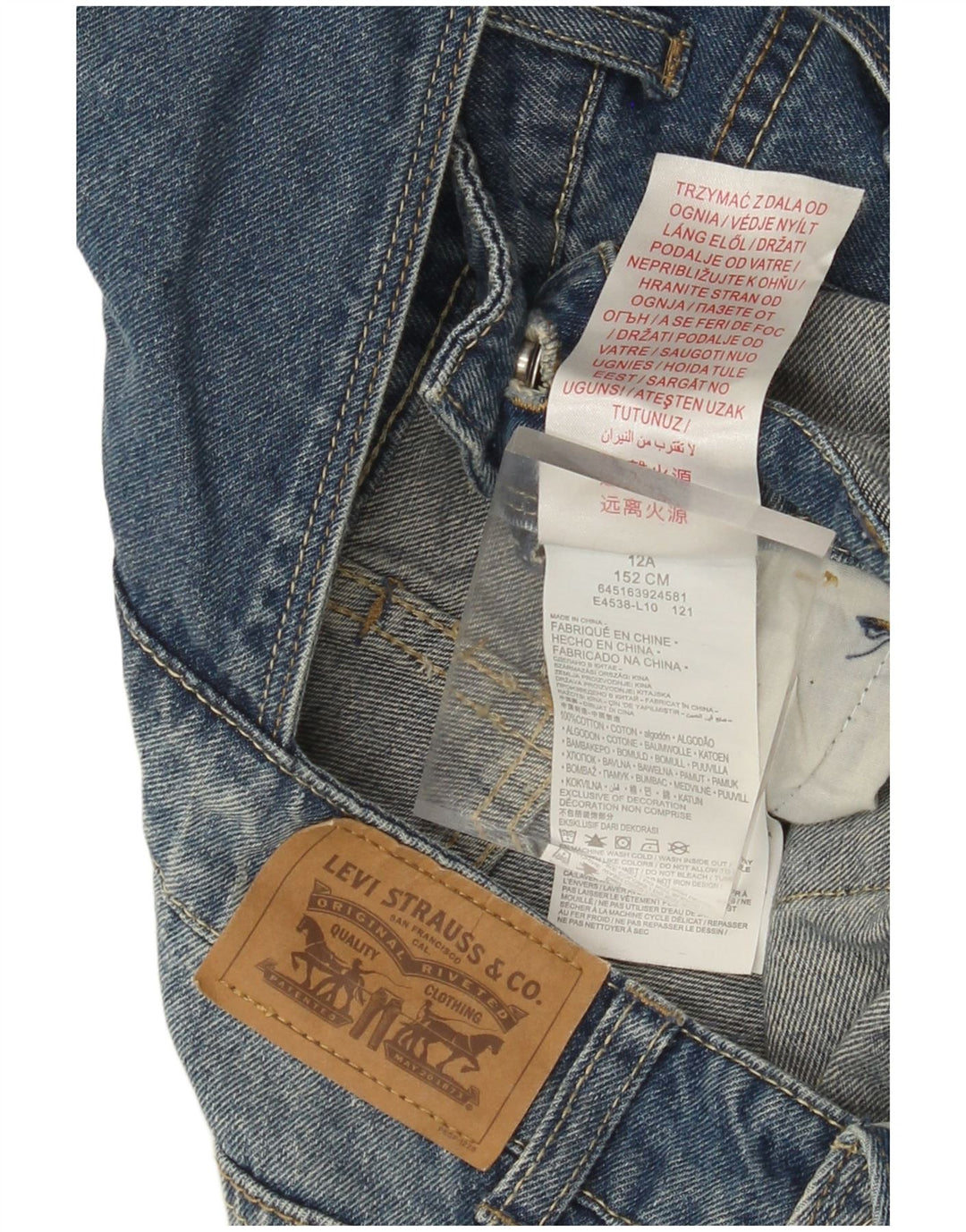 LEVI'S Pigebukser Denimshorts 11-12 år W28 Blå bomuld