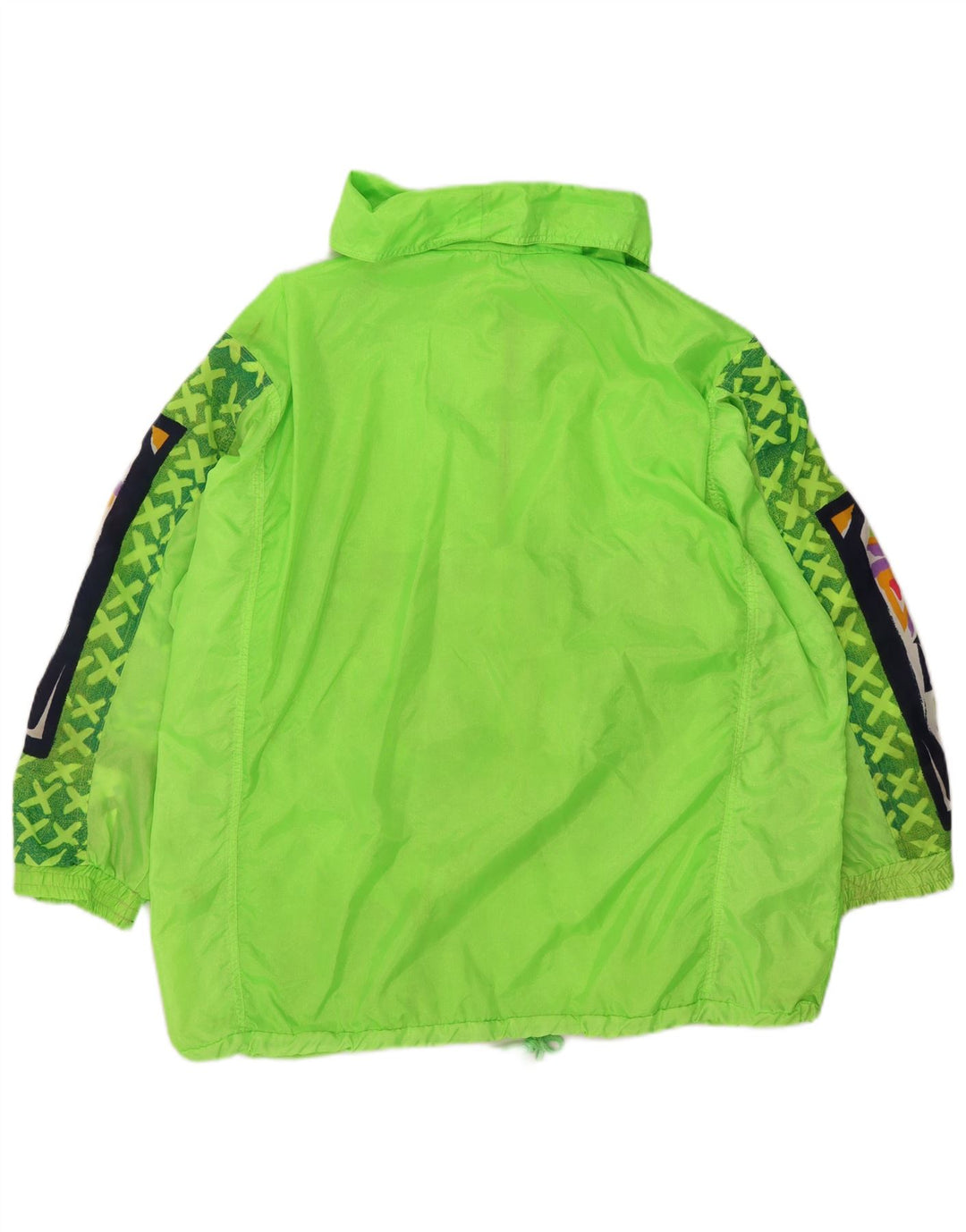 Vintage Herre Anorak Regnjakke UK 40 Stor Grøn Geometrisk Polyester