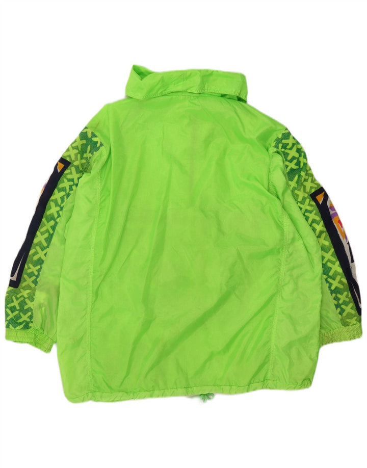 Vintage Herre Anorak Regnjakke UK 40 Stor Grøn Geometrisk Polyester