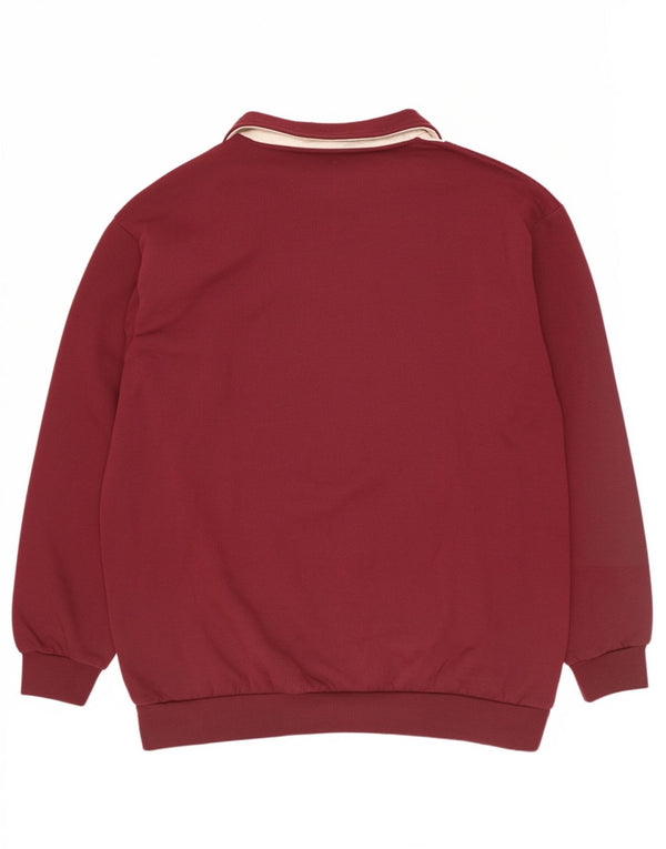 C&A Herre Rodeo Graphic Sweatshirt Jumper 2XL Burgundy Colourblock Retro