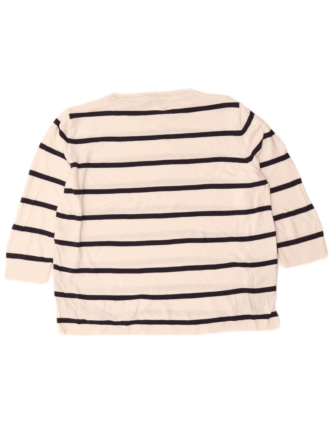 Marks & Spencer Dame sweater med rund hals DK 14 Mellem hvid stribet
