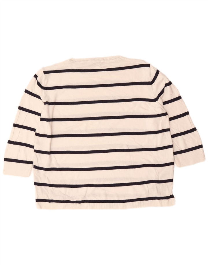 Marks & Spencer Dame sweater med rund hals DK 14 Mellem hvid stribet