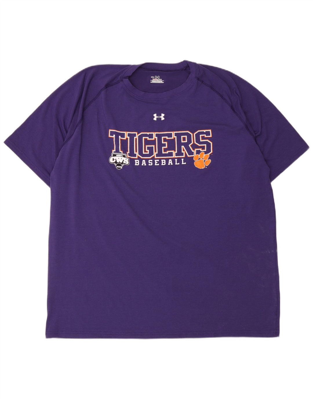 Under Armour Herre Tigers Grafisk T-Shirt Top 2XL Lilla Polyester