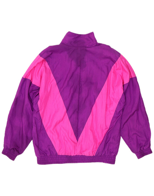 Sunterra Womens Oversized Tracksuit Top Jacket UK 10 Small Purple Geometric