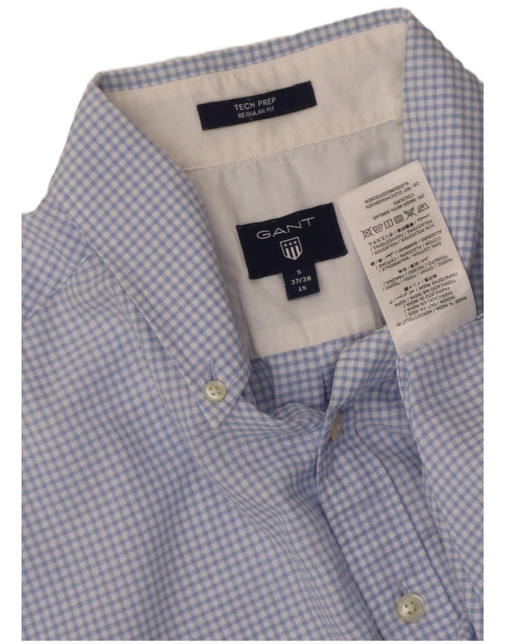 GANT Mens Regular Fit Short Sleeve Shirt Size 37/38 15 Small Blue Gingham