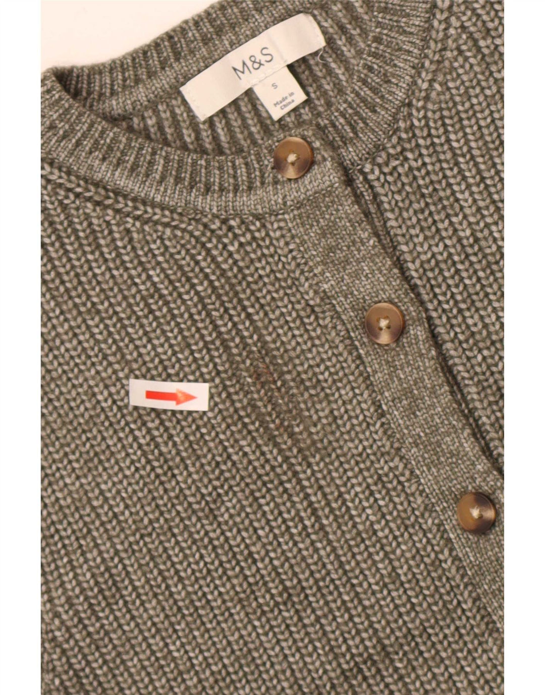 Marks & Spencer Dame ærmeløs cardigan sweater UK 10 Small Grey