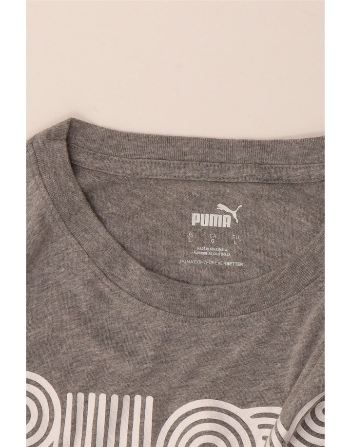 PUMA Grafisk T-shirt top til mænd, stor grå