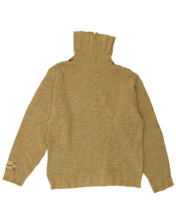 Foxhound Herre Zip Neck Jumper Sweater Medium Khaki stribet uld