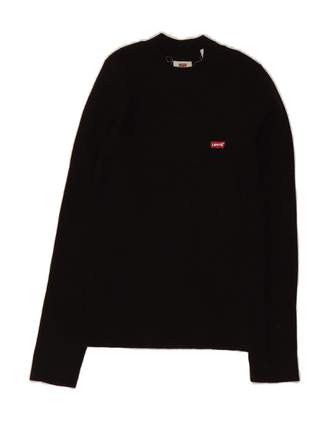 LEVI'S Womens Crop Turtle Neck Jumper Sweater UK 8 Small Black Acrylic Vintage Levi's and Second-Hand Levi's from Messina Hembry 