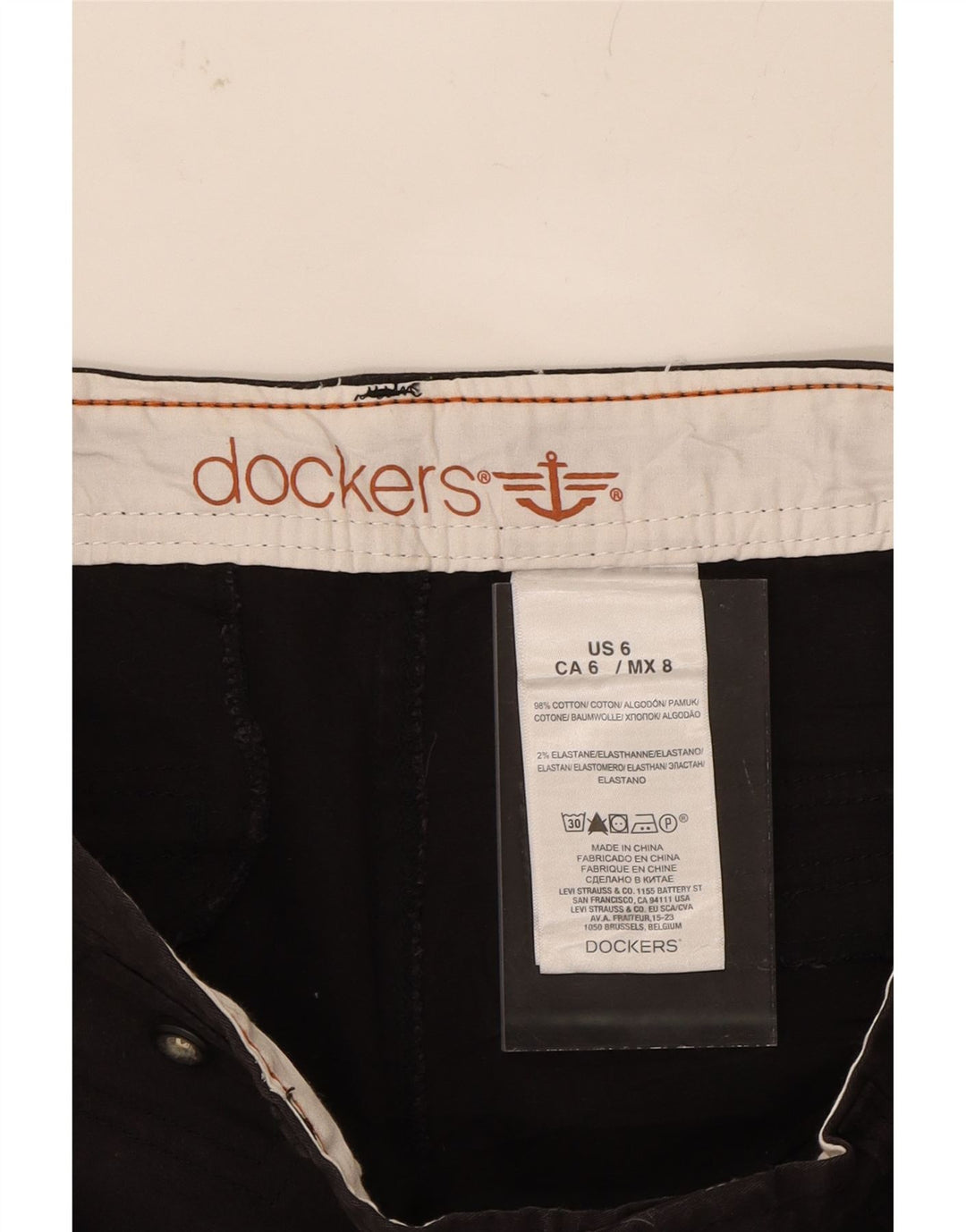 DOCKERS Womens Chino Shorts US 6 Medium W30  Black Cotton Vintage Dockers and Second-Hand Dockers from Messina Hembry 