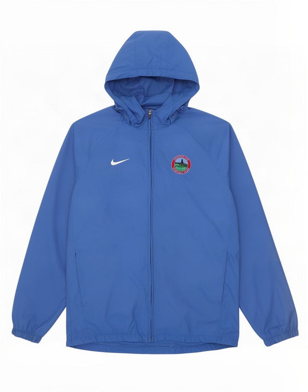 Nike Regnjakke med hætte til mænd UK 40 Stor blå nylon