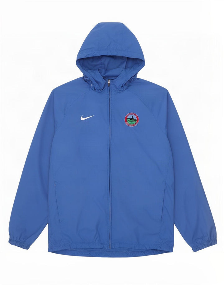 Nike Regnjakke med hætte til mænd UK 40 Stor blå nylon