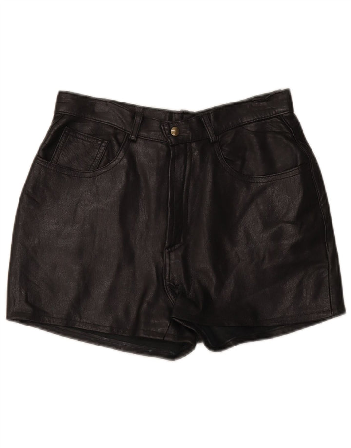 Vintage lædershorts til kvinder W28 Medium Sort