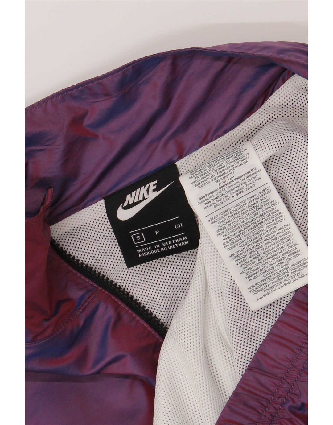 Nike Dame Oversized grafisk træningsdragt Topjakke UK 10 Lille Lilla