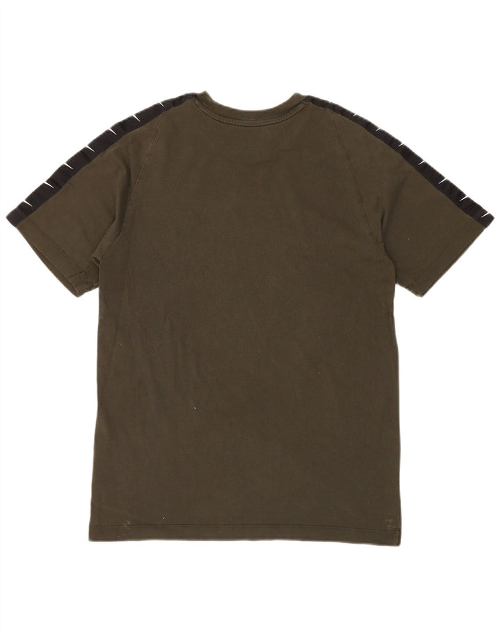 NIKE Grafisk T-shirt top til mænd, lille Khaki Colourblock Bomuld