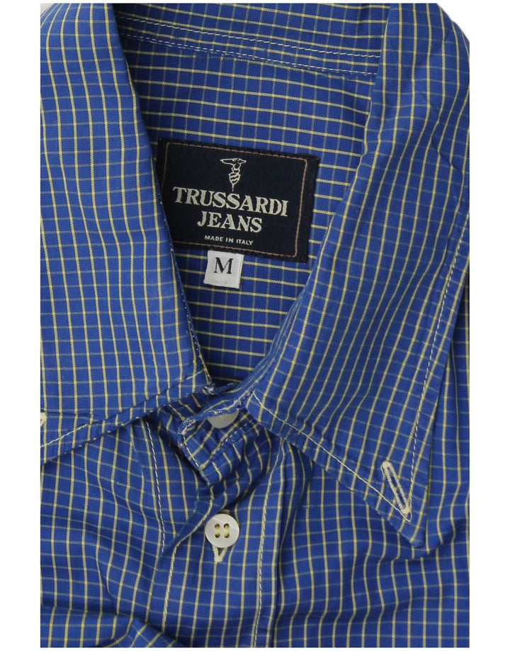Trussardi Jeans Herre Flanelskjorte Medium Blue Check