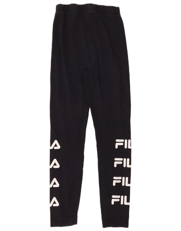 FILA Grafiske Leggings til kvinder UK 10 Lille sort bomuld