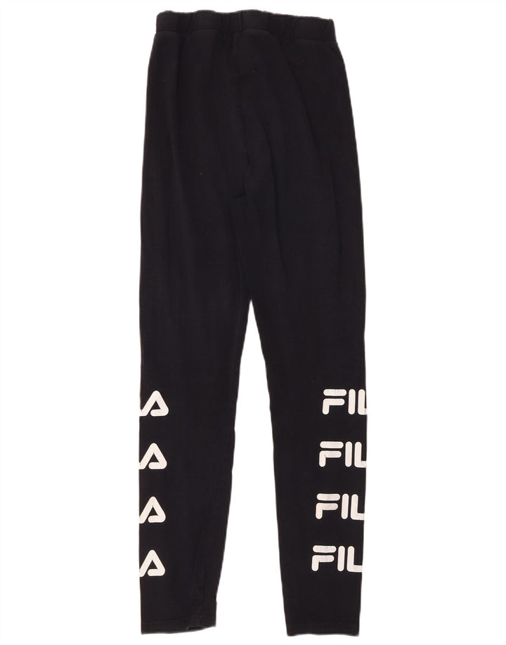 FILA Grafiske Leggings til kvinder UK 10 Lille sort bomuld