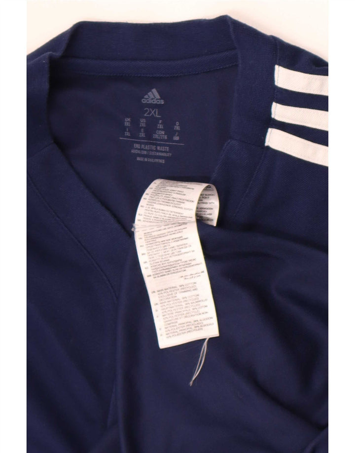 Adidas herre T-shirt top 2XL marineblå bomuld