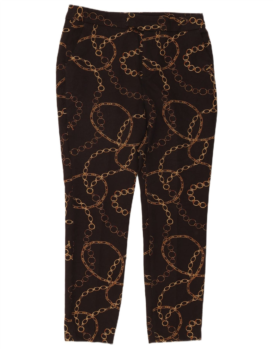 Zara Slim Chinobukser med abstrakt mønster til kvinder EU 40 Medium W30 L27 Sort