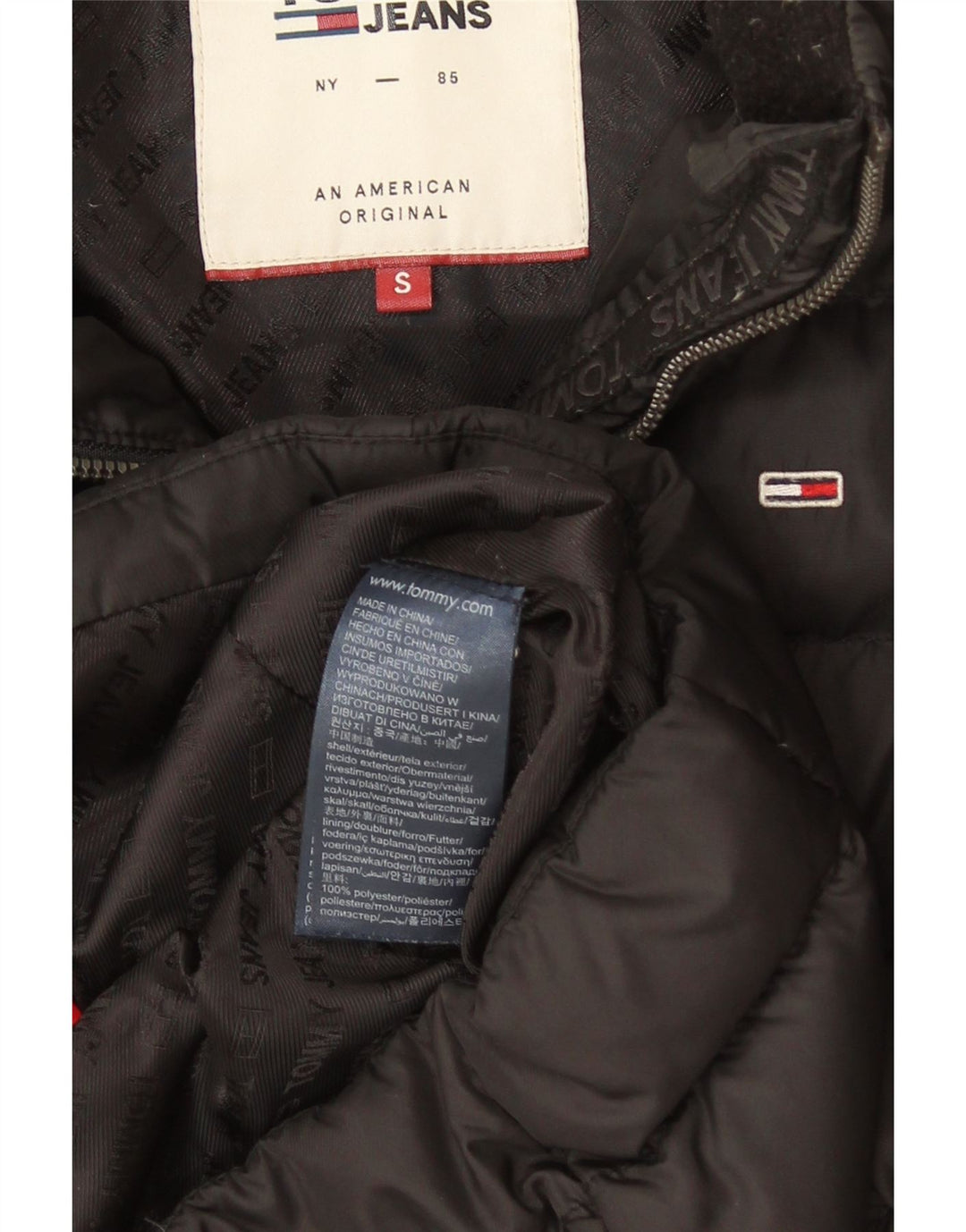 Tommy Hilfiger Herre polstret jakke UK 36 Small Black Polyester