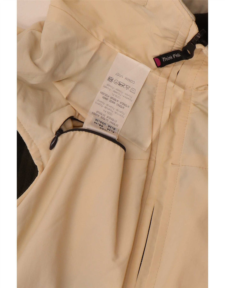 Tænk Pink Womens Oversized Reversible Gilet IT 40 Small Beige Polyamid