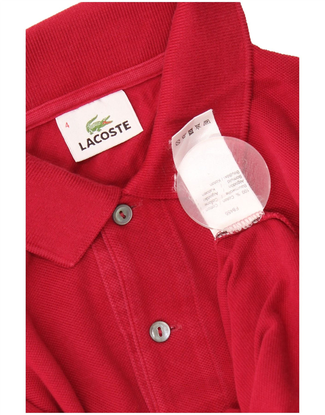 Lacoste herre poloshirt størrelse 4 Medium rød bomuld