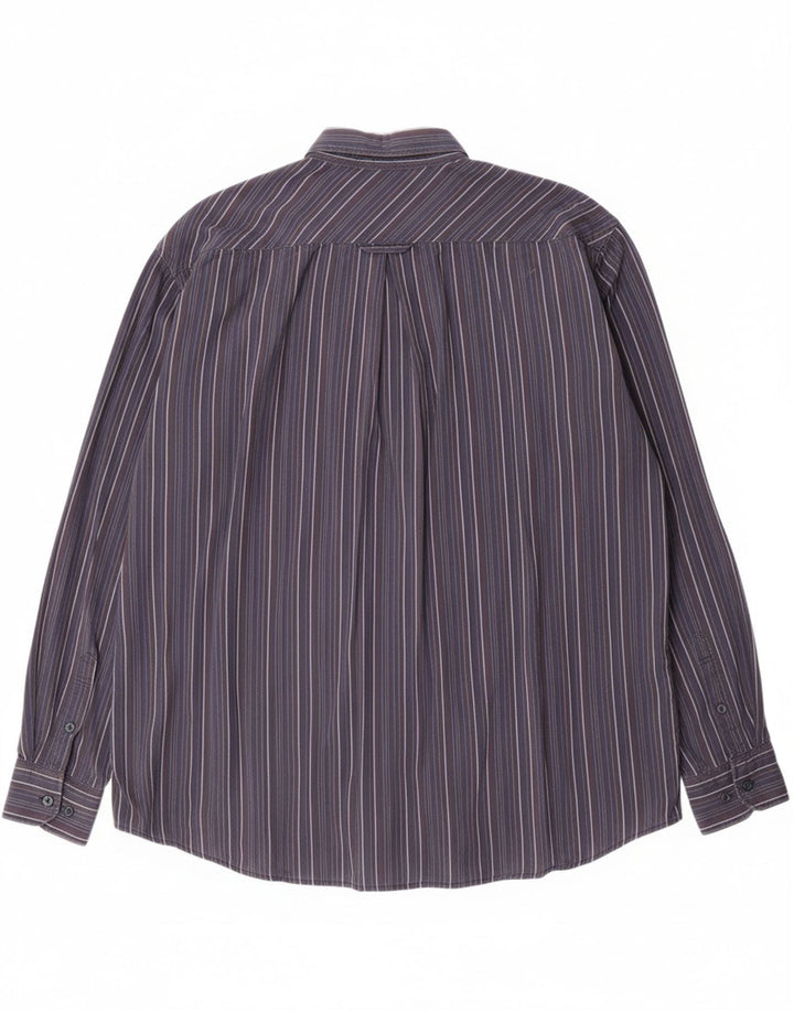 WRANGLER Mens Shirt XL Navy Blue Striped Cotton