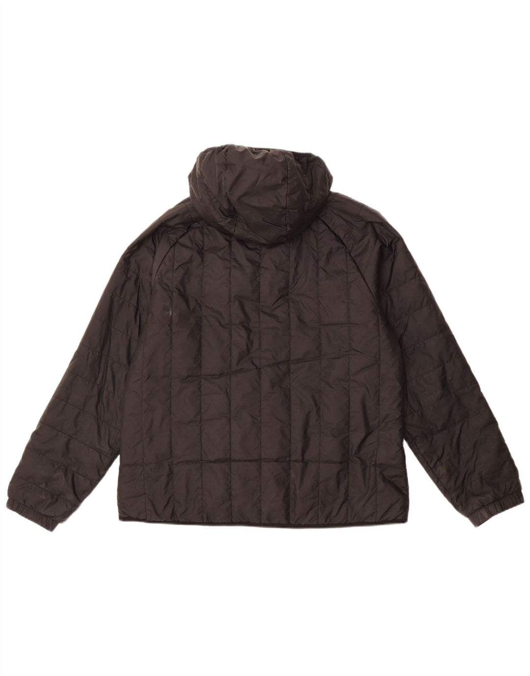 ADIDAS Womens Hooded Padded Jacket UK 14 Large Black Polyester