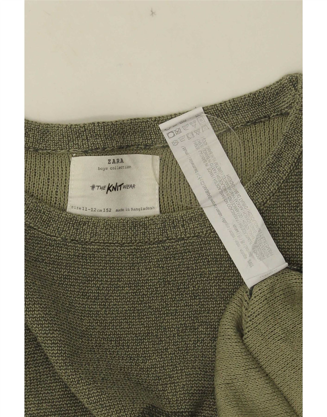 Zara Boys Grafisk Top Langærmet 11-12 år Khaki Bomuld