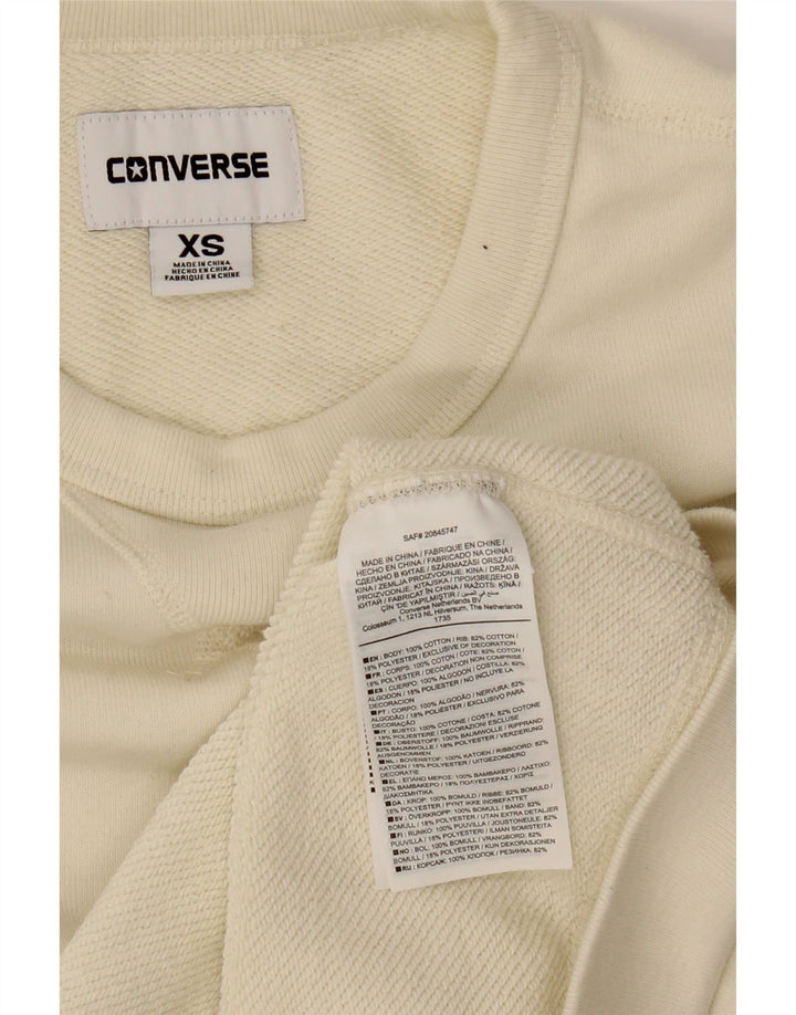 CONVERSE Womens Sweatshirt Jumper UK 6 XS White Cotton Vintage Converse and Second-Hand Converse from Messina Hembry 