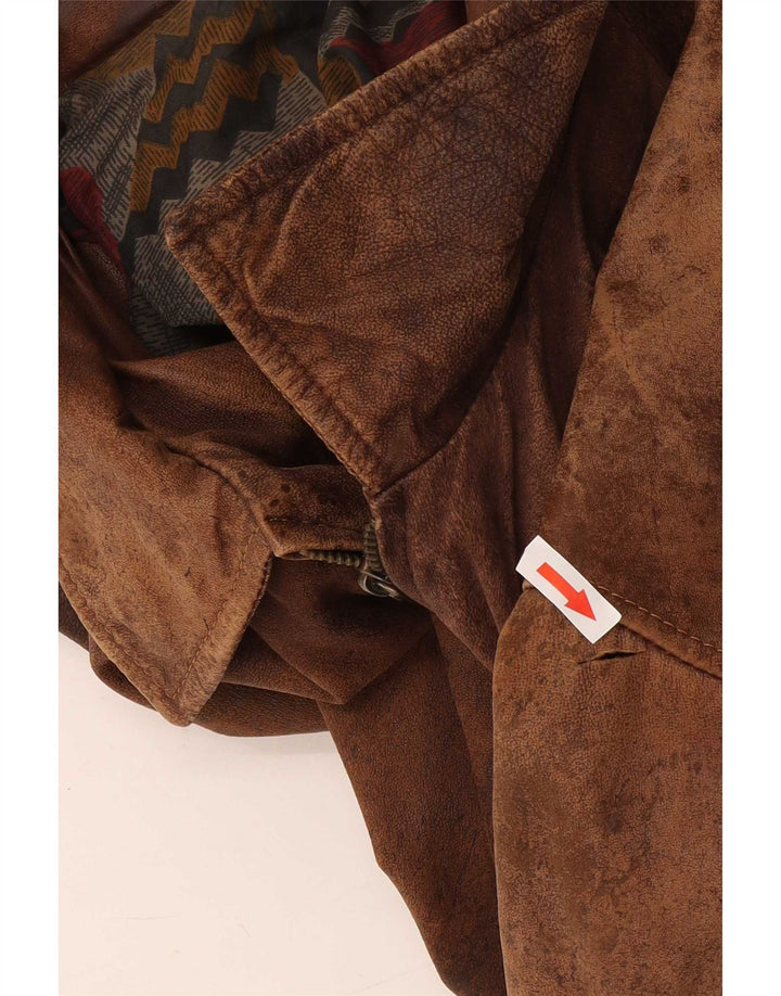 Vintage herre læderjakke UK 44 2XL brunt læder