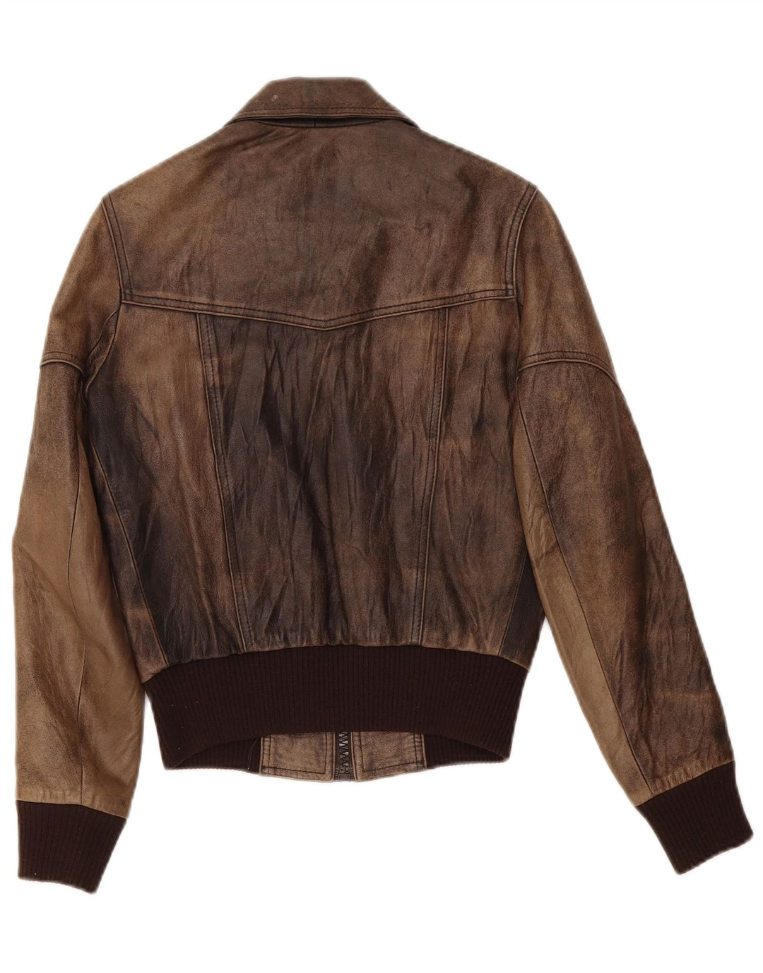 Vintage læderjakke til kvinder UK 6 XS Brun