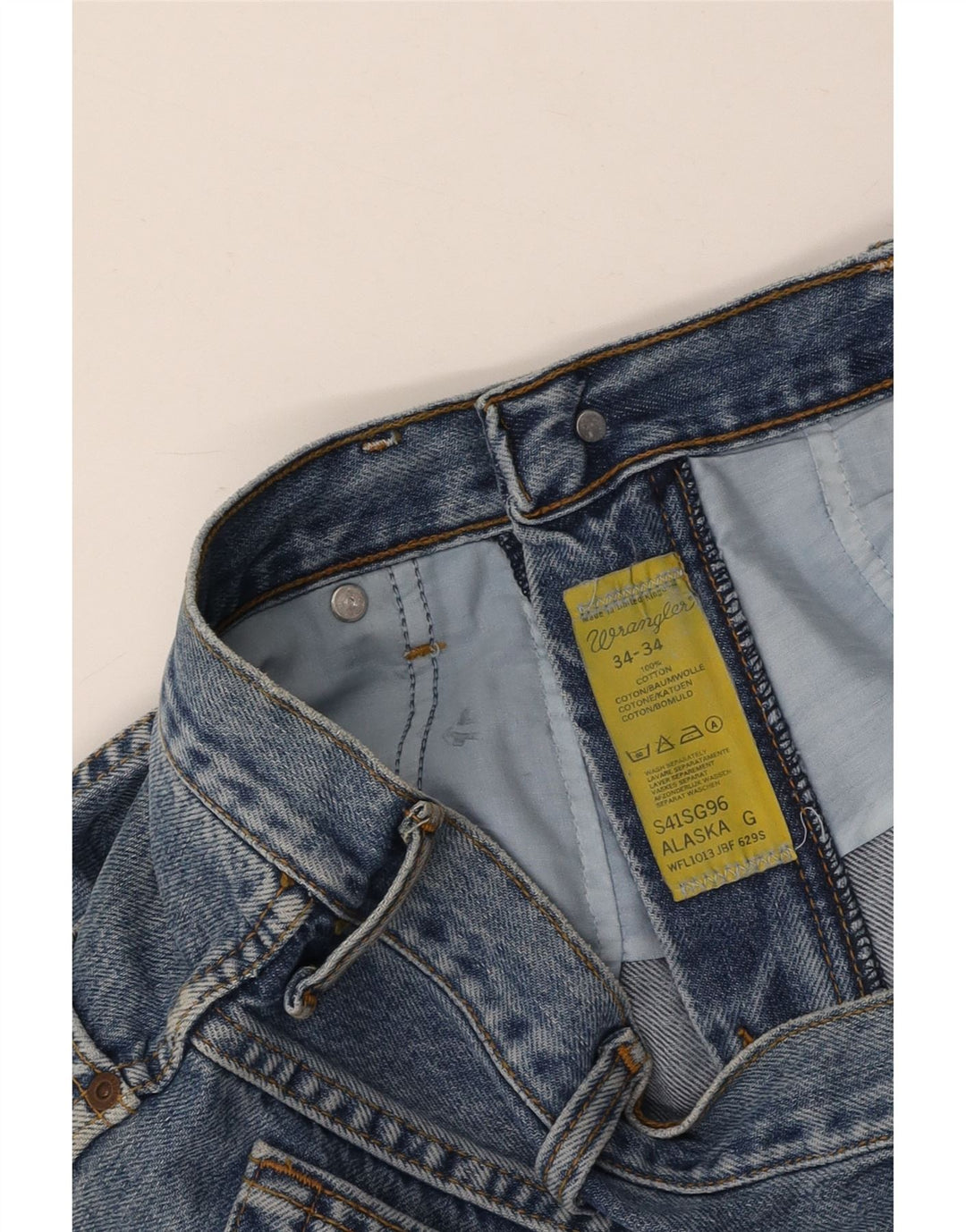 WRANGLER Herre Alaska Straight Jeans W34 L27 Blå Bomuld