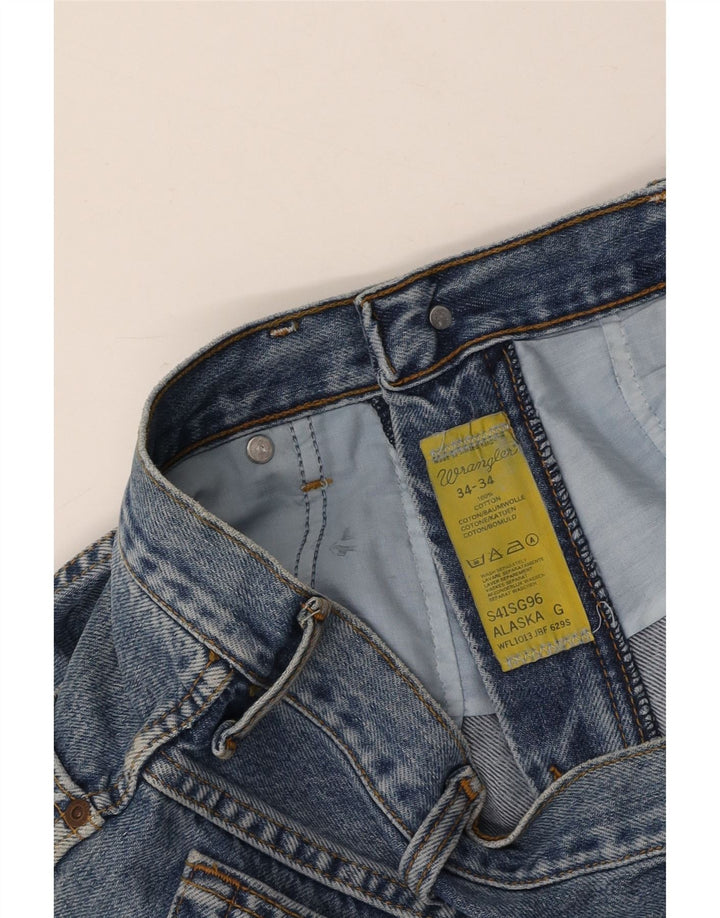 WRANGLER Herre Alaska Straight Jeans W34 L27 Blå Bomuld