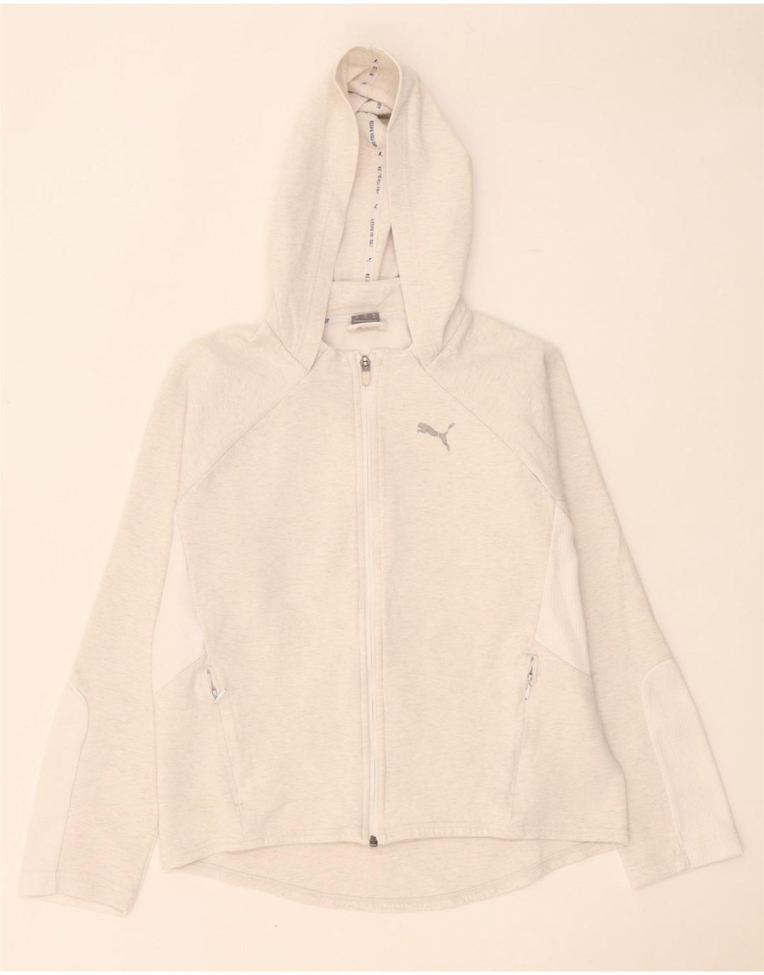 Puma hættetrøje med lynlås til kvinder UK 14 Medium Grey Colourblock