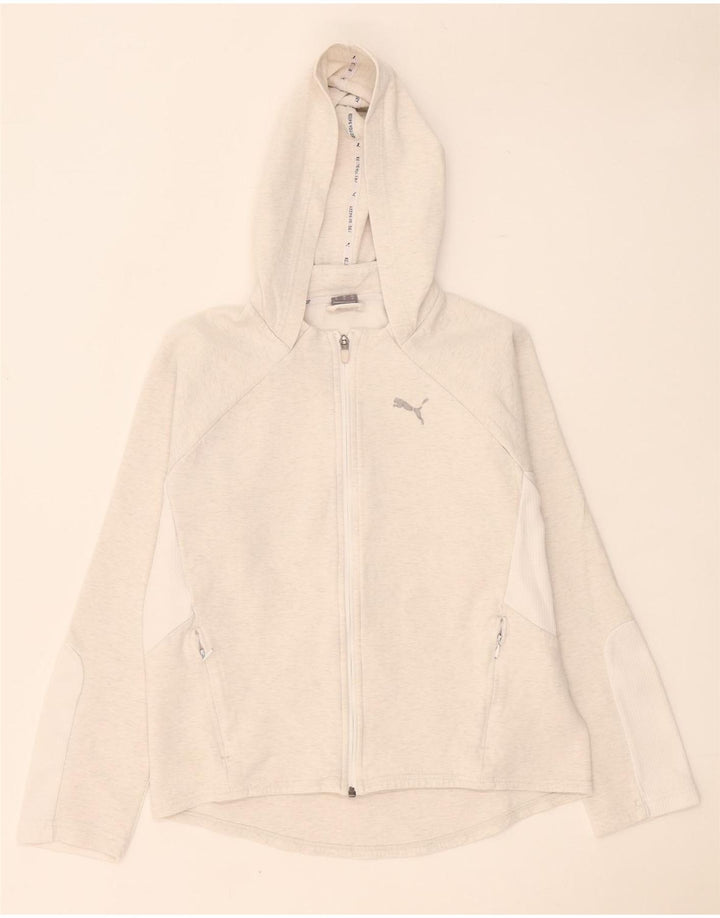 Puma hættetrøje med lynlås til kvinder UK 14 Medium Grey Colourblock