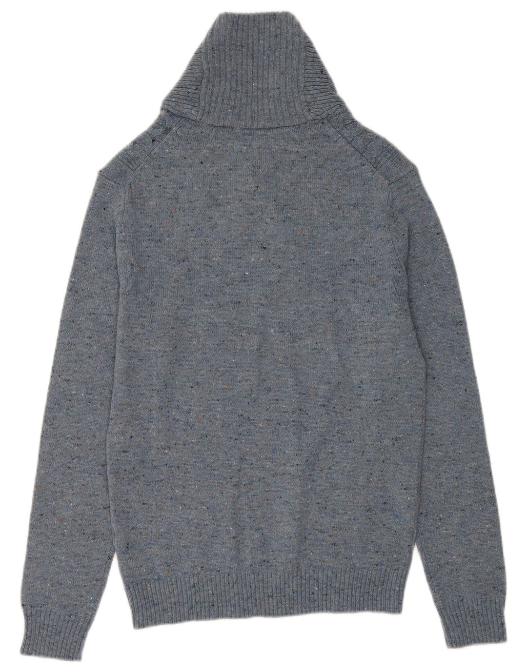 Marlboro Classics Herre Shawl Neck Jumper Sweater Small Blue Flecked Wool