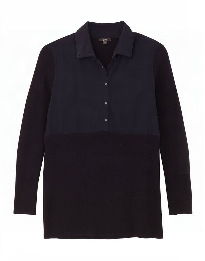 Cos Dame Jumper Dress UK 10 Small Navy Blue Wool