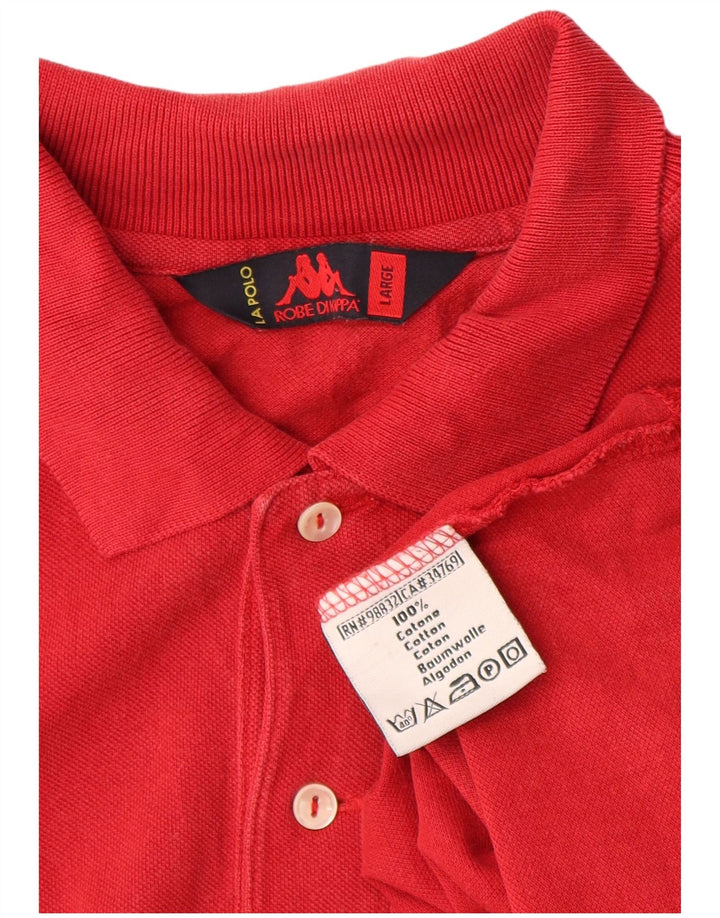 Kappa Langærmet Polo Shirt til mænd Stor rød bomuld