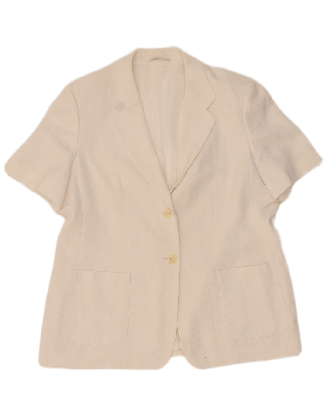 Marks & Spencer Dame Kortærmet Blazer Jakke med 2 knapper UK 20 2XL Hvid