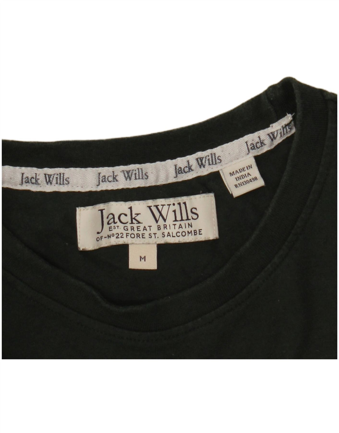 Jack Wills Herre Salcombe Devon T-Shirt Top Medium Khaki