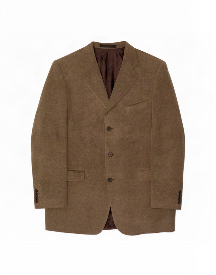 Marks & Spencer Herre lang 3-knaps blazerjakke UK 44 XL Brun viskose