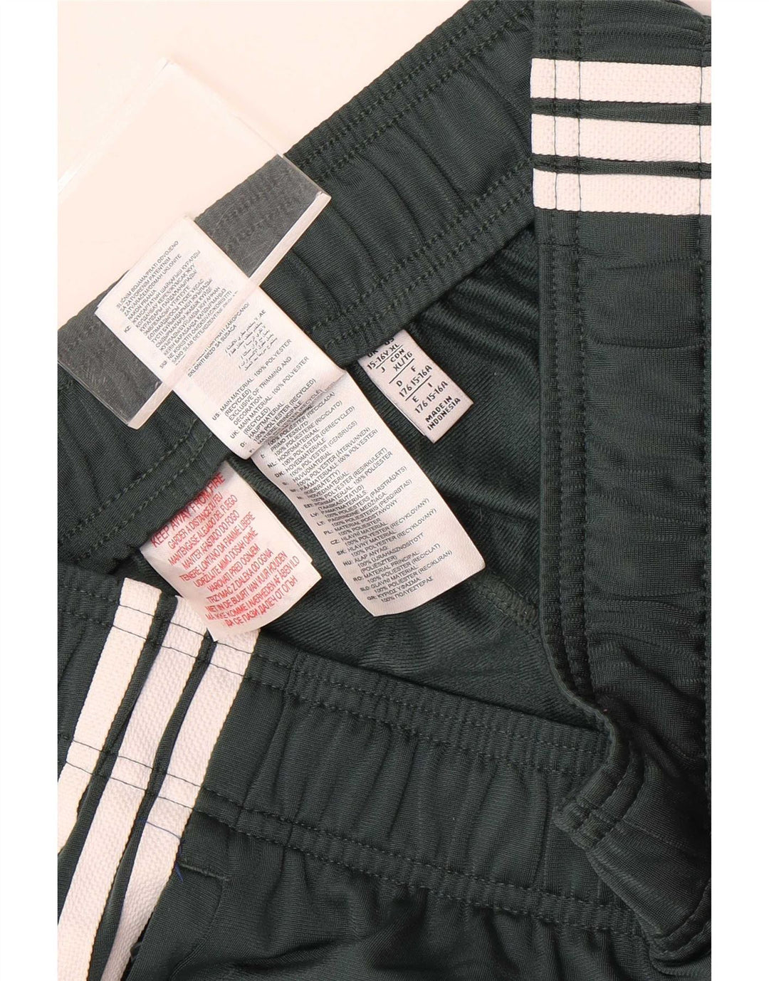 Adidas Drenge Træningsdragt Bukser Joggers 15-16 År Grøn Polyester