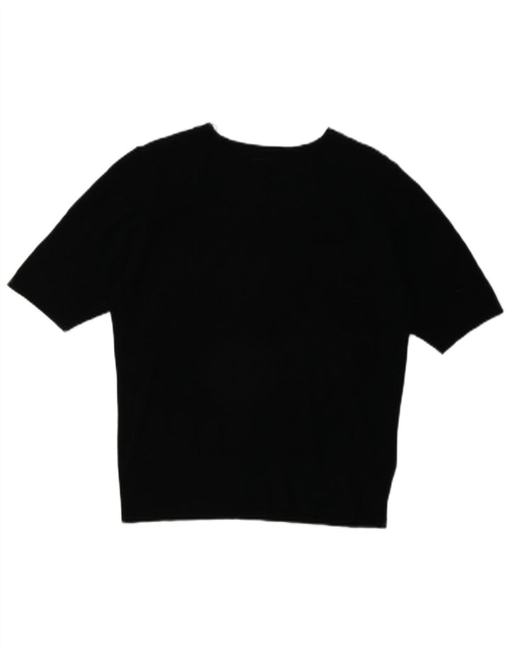 Marks & Spencer T-shirt top til kvinder UK 12 Medium Sort viskose