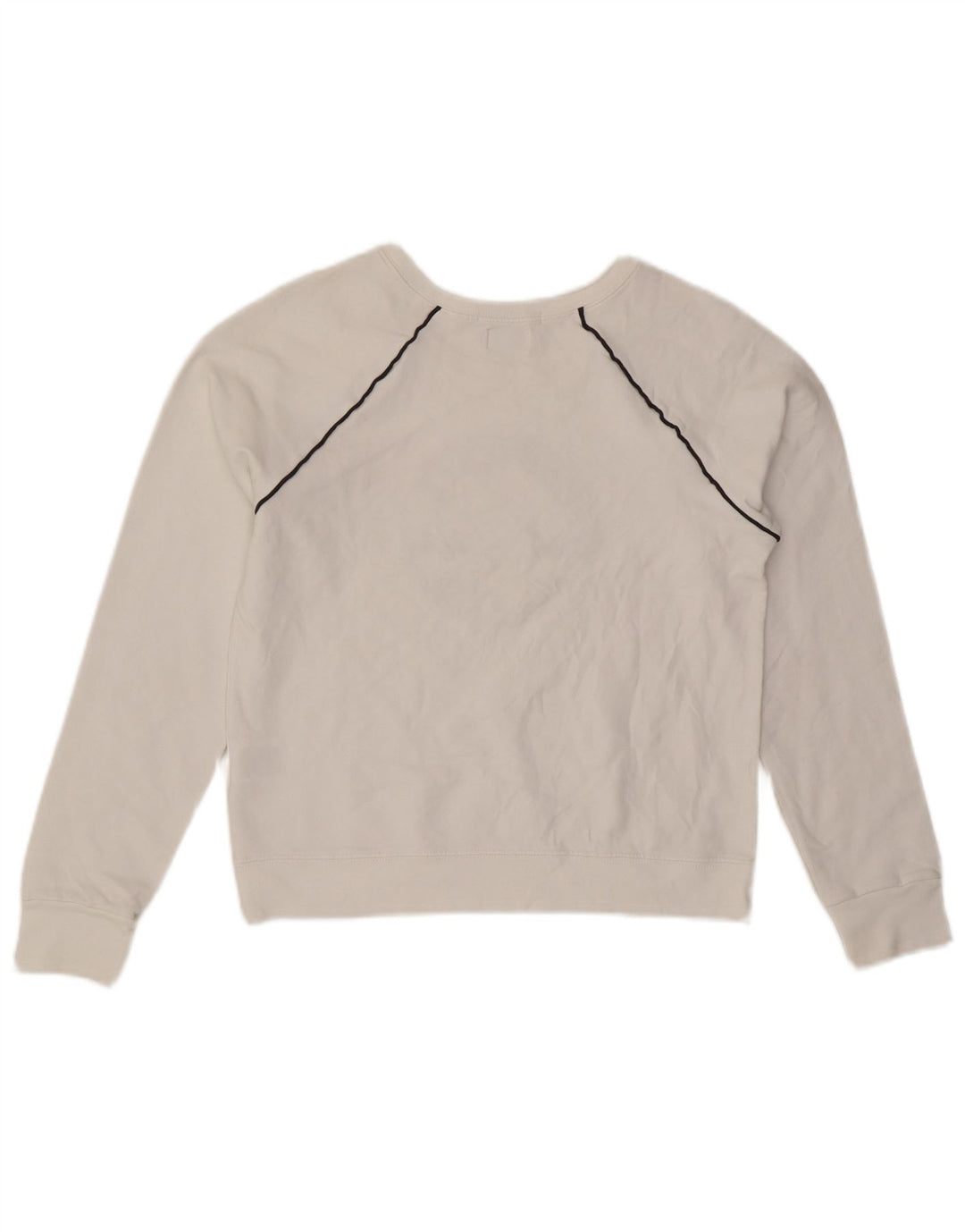 CONVERSE Dame Chuck Taylor Crop Sweatshirt Jumper UK 12 Medium White