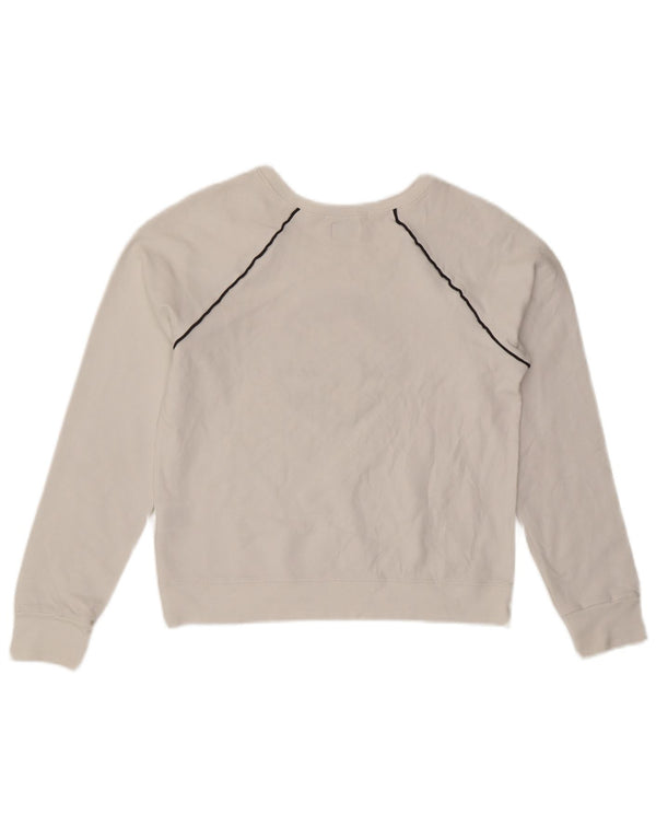 CONVERSE Dame Chuck Taylor Crop Sweatshirt Jumper UK 12 Medium White