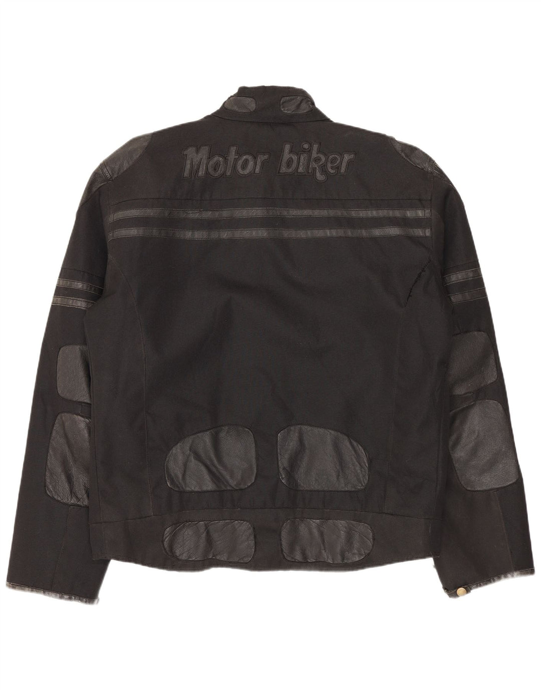 Master Herre Grafisk Biker Jacket UK 40 Stor Sort Nylon