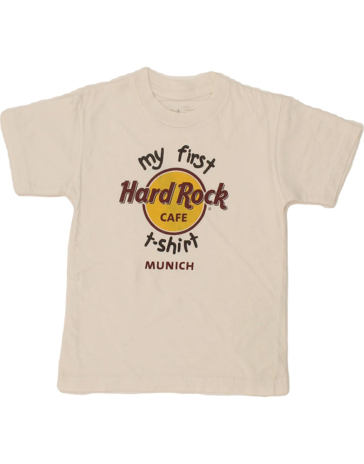 HARD ROCK CAFE Boys Munich Graphic T-Shirt Top 4-5 Years Small White Vintage Hard Rock Cafe and Second-Hand Hard Rock Cafe from Messina Hembry 